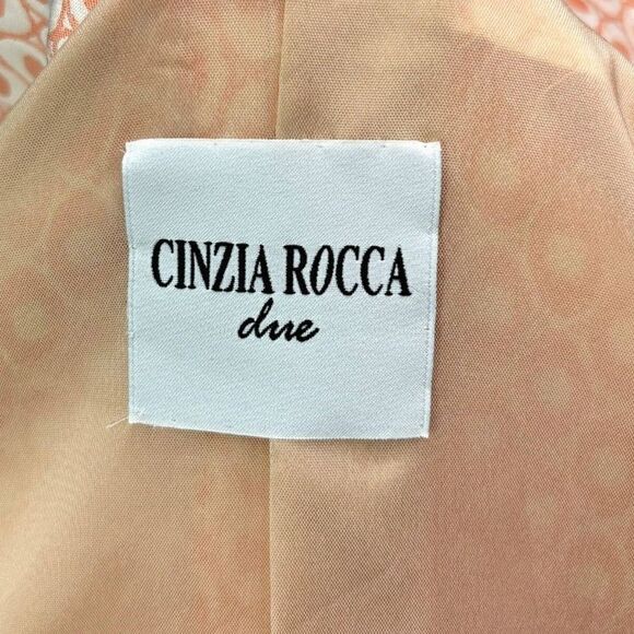 Cinzia Rocca Salmon Pink Luxury Monogram Button Down Trench Coach Jacket Womens - Picture 9 of 11